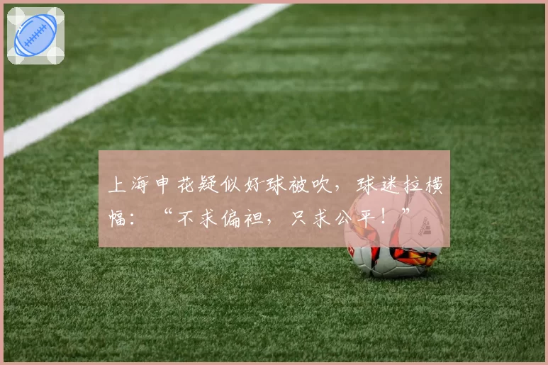 上海申花疑似好球被吹，球迷拉横幅：“不求偏袒，只求公平！”